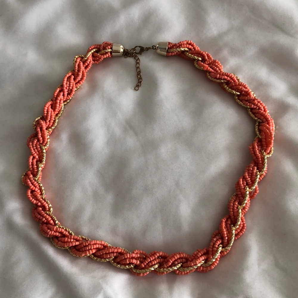 Pink & Gold twisted necklace